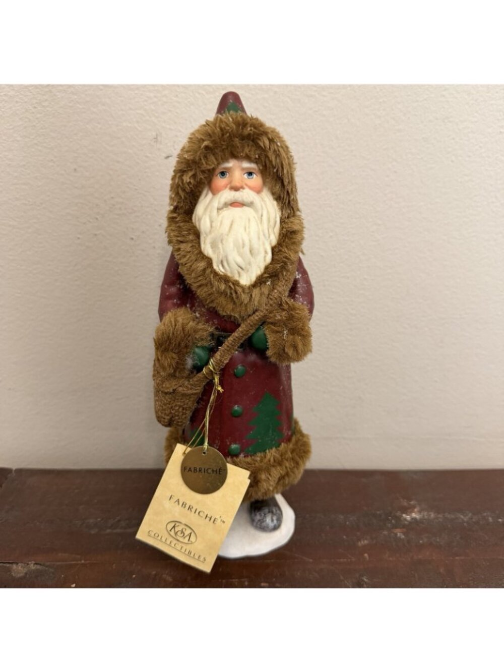 Vintage Kurt S Adler Fabriche 10" Woodland Cabin Santa Rustic Christmas Decor